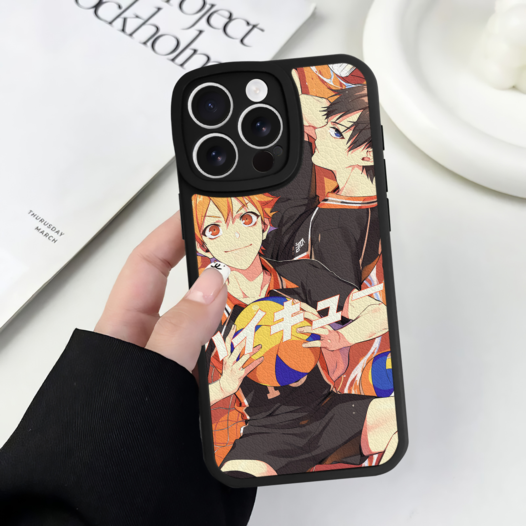 （画像用） ハイキュー!! Haikyu!! 【iPhone 16シリーズ対応】シリコンスマホケース（レザー調） 材質：シリコン